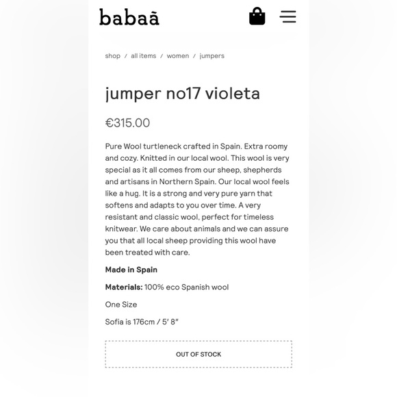 Babaa jumper no17 Violeta like new - Picture 3 of 12